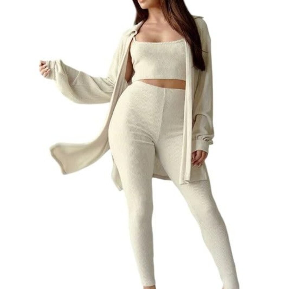 Three-Piece Soft Cardigan Set